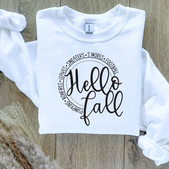 Hello Fall Sweatshirt Sweater - Picture 1 of 5